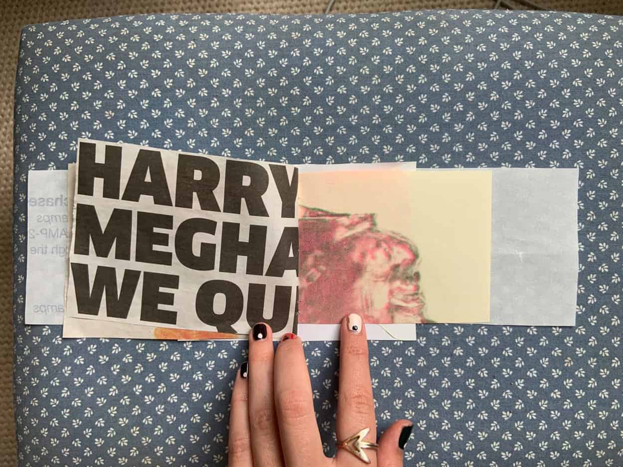 M_A_Charlotte_Jenna_Book_3a pages in hand bound book made from newspaper and printed image